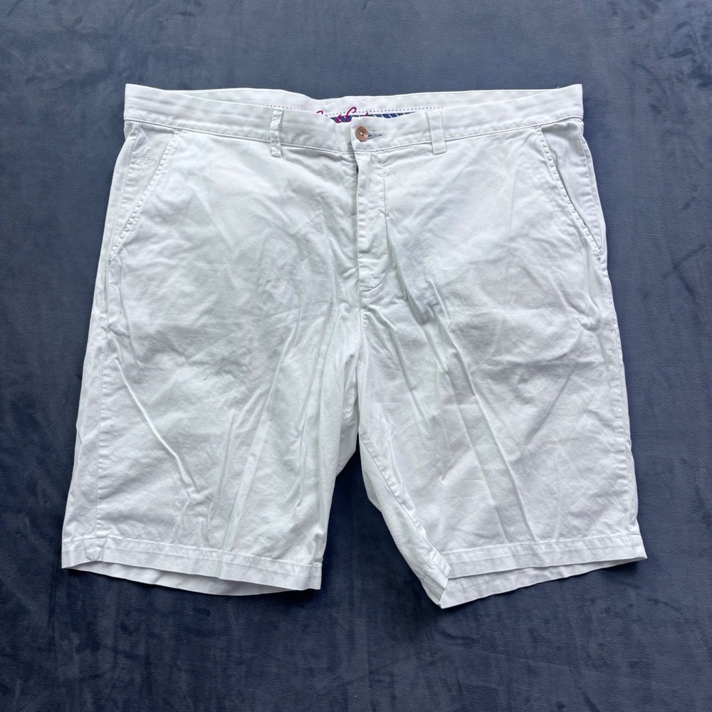Robert Graham Mens White Pima Cotton Stretch Chino Shorts Classic Fit 42